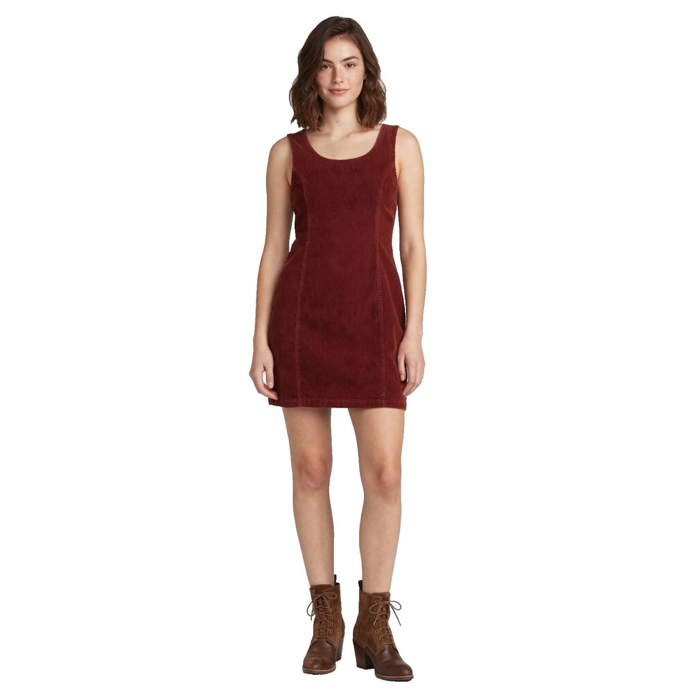 Vintage Y2K AE Outfitters Burgundy Corduroy Dress Size 6 Sleeveless Mini 90s
